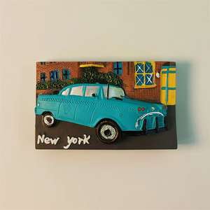 Imán para nevera de autobús de Nueva <span class=keywords><strong>York</strong></span> con diseño personalizado al por mayor, imán de resina turística de recuerdo de Nueva <span class=keywords><strong>York</strong></span> para nevera - Product Image 1