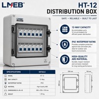 Caja de conexiones de PVC y plástico ABS resistente al agua para exteriores HT 12, nivel de protección IP65 para proyectos electrónicos, carcasas de PC