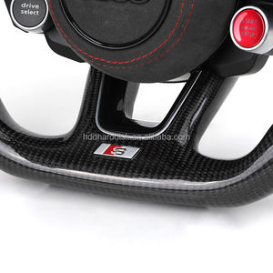 Volant personnalisé en demi-Alcantara et fibre de carbone pour <span class=keywords><strong>Audi</strong></span> A3 A4 A5 A6 C6 C7 C8 S3 S4 S5 S9 B8 B9 Q5 Q7 RS3 RS5 RS6 - Product Image 3
