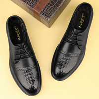 Chaussures Richelieu en Cuir Véritable pour Hommes, Imprimé Animal, à Lacets, Respirantes, Légères, Antidérapantes, Semelle Confortable, Idéales pour Mariage