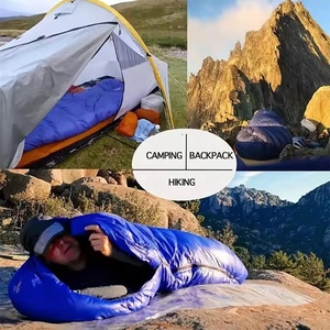 Sac de couchage double imperméable pour adultes, léger, pour 2 personnes, avec 2 oreillers, pour le camping et la randonnée - Product Image 6