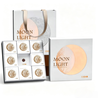 Coffret Cadeau Luxe de Gâteaux de Lune pour le Festival de la Mi-Automne, Design Lune Lumineuse LED, Lamination Mate, Gaufrage UV, Boîte Rigide Surprise