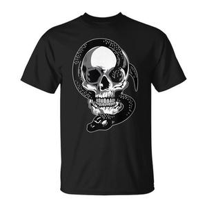 T-shirt Snake And Knife Snake Charmer, maglietta grafica da uomo nera - Product Image 1