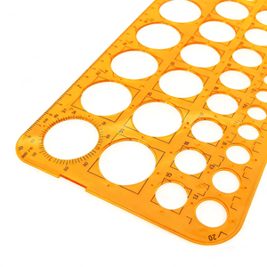 Juego <span class=keywords><strong>de</strong></span> Reglas <span class=keywords><strong>de</strong></span> Dibujo Multifuncionales Redondas <span class=keywords><strong>de</strong></span> Plástico y Plantillas Geométricas para Estudiantes - Product Image 3