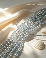 Vente en gros de perles synthétiques Aurora en verre imitation perle, 8 mm, 10 mm, blanc irisé, perles lâches, fabrication artisanale DIY