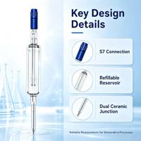 Électrode pH analytique alternative PH2000 120mm 0-14 pH 0-140°C Haute précision pour l'analyse de la qualité de l'eau industrielle compatible CIP/SIP