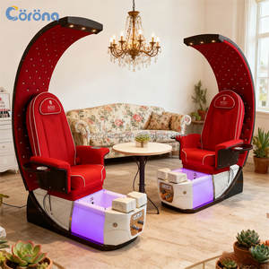 Sillón de Pedicura para Salón de Belleza, Color Rojo, sin Tuberías, con Masaje de Amasamiento, para el Cuidado de los Pies - Product Image 1