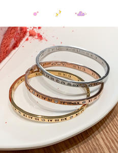 Juego de Joyería para Mujer con Baño de <span class=keywords><strong>Oro</strong></span> de 18K, Antideslustre, Acero Inoxidable, Circonita, Números Romanos, Aretes, Pulsera y Collar - Product Image 5