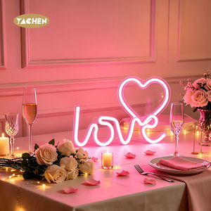 Lampe LED néon YACHEN en forme de cœur, alimentée par USB ou piles, décoration murale, en stock, pour <span class=keywords><strong>chambre</strong></span>, mariage, Saint-Valentin, anniversaire, fête. - Product Image 5