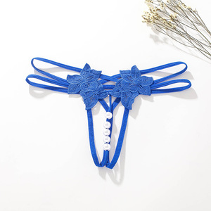 Biancheria intima erotica da donna Sexy con cavallo <span class=keywords><strong>aperto</strong></span> mutandine perizoma con perla - Product Image 5