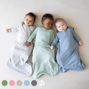 GOTS FSC 인증 대나무 아기 옷 도매 어린이 수면 자루 솔리드 아기 침낭