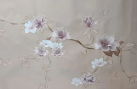 Papel Tapiz Chinoiserie, Papel Tapiz Bordado a Mano, Papel Tapiz Pintado a Mano, Pintura Mural de Lujo Chinoiserie con Bordado a Mano