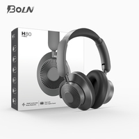 BOLN H80 ANC Casque Design Rétro TWS Open-Ear Hybrid Transparent Mode Casque LED Casque En Métal Réglable