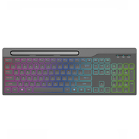 106 Layout RGB Backlit 2.4G Wireless Membrane Keyboard Mouse Combo with 1600 DPI Silent Rechargeable Battery Tablet Phone Holder