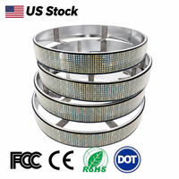 Kingshowstar US Stock 4pcs 10 Row Outside Wheel Lights Pure White Off-Road Accessories 12V 10 Row Wheel Lights Kit for Trucks