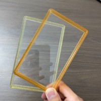 Pelindung Kartu TPU Gradasi Glitter Belakang, Alas Akrilik Hitam Bening untuk Slab P/SA