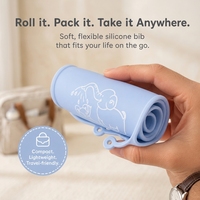 Bavoir d'alimentation réglable en silicone imperméable pour bébé, mignon, réutilisable, écologique, lavable, portable, avec poche de récupération des aliments large, pour 4-60 mois