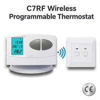 C7RF Klassischer Wöchentlich Programmierbarer Drahtloser RF-Gaskesselthermostat 868MHz Alexa/Google Sprachsteuerung Hotel/Apartment/Wohnzimmer