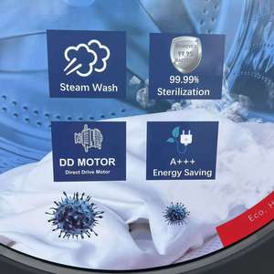 <span class=keywords><strong>Lave</strong></span>-<span class=keywords><strong>linge</strong></span>/sécheuse automatique électrique tout-en-un à chargement frontal en acier inoxydable, gris foncé, mécanique, capacité 15 kg, tambour 520 mm, intelligent - Product Image 5