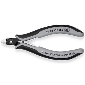 Cortador Lateral de Precisión 79 22 120 ESD, Corte Métrico, Acero al Cromo Vanadio, Grado Industrial para Electrónica, Cu Max 1.3, Mediano Max - Product Image 1