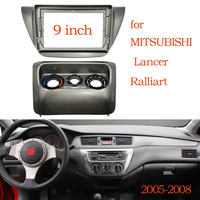 2 Din 9 Inch Car Radio Fascias pour MITSUBISHI Lancer Ralliart 2005-2008 Dashboard Frame Installation DVD Gps Mp5 Android Player