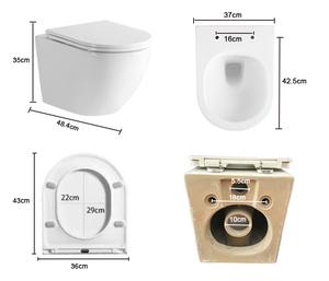 Inodoro Suspendido de Cerámica Europeo, <span class=keywords><strong>Sanitas</strong></span> Modernas para Casa de Baño, Descarga Tornado - Product Image 2
