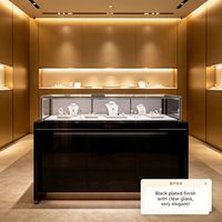 Vitrine à bijoux GZowin durable et de haute qualité, éclairée par LED, écologique, transparente, avec table de présentation au sol pour la conception de bijouteries