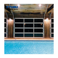 Puerta automática de aluminio con vidrio Low-E, seccional elevable, remoto para villas, precio fábrica