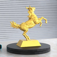 Statue de cheval en métal poli plaqué or sur mesure, figurine de cheval sautant, ornement 3D, trophée