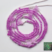 Chaîne de taille d'été pour la plage, perles lumineuses dans le noir, breloque papillon, chaîne de ventre perlée pour femme, bijoux de corps sexy, chaîne de corps africaine