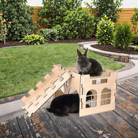 Grand Château de Lapin en Bois Robuste Rampe Habitat Intérieur pour Lapins Hamsters Cochons d'Inde Furets Lapins-Animal Promotionnel