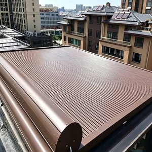 Auvent rétractable motorisé à énergie solaire en alliage d'aluminium, abri pliant automatique anti-pluie, toit à persiennes <span class=keywords><strong>pour</strong></span> villa et sous-sol - Product Image 2