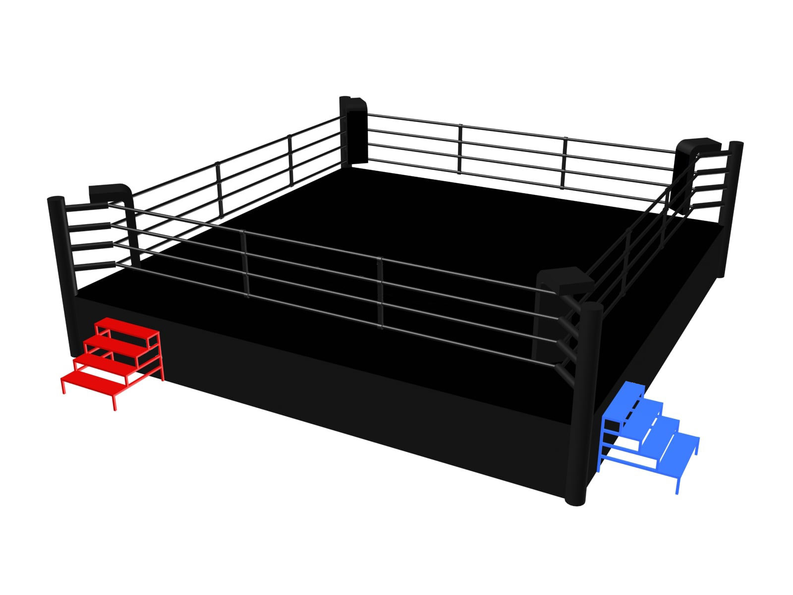 Anneau de boxe Noir, service personnalisé complet