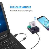 Printer Mini portabel 58mm Bluetooth Usb hijau cetak cepat ER-58AI Mini gaya 203DPI resolusi ESC stok Printer termal