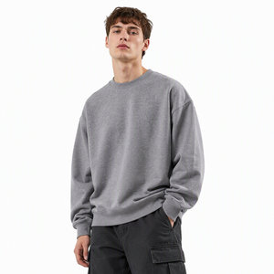 Sudadera de cuello redondo de felpa francesa de alto gramaje 420GSM, lisa, oversize, con hombros caídos, de algodón, personalizable con logo. - Product Image 2