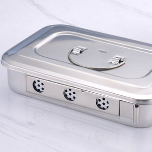 صينية أدوات جراحية من الفولاذ المقاوم للصدأ من KSMED مع غطاء، صندوق تعقيم مع فتحات - Product Image 6