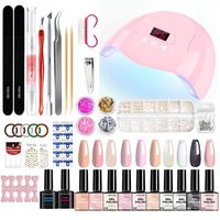 Lampu Kuku UV LED SUN X12, Perlengkapan Kuku Gel, Set Manikur All in One dengan Gel Polish, Perlengkapan Kuku DIY