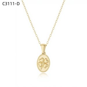 Amy Amy Pendant <b>Necklace</b> Stainless Steel <b>Silver</b> Plated Four <b>Leaf</b> Clover Women's Classic Everyday Jewelry Gift - Product Image 2