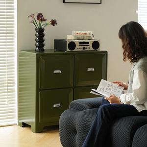 Gabinete Metálico Pequeño de 4 Cajones, Mueble de Almacenamiento para Sala de Estar, Estilo Retro Japonés, Uso Interior - Product Image 1
