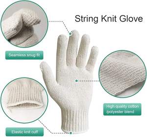 Guantes de Seguridad de Alta Calidad y Buen Precio, Marca <span class=keywords><strong>Ekai</strong></span>, 10 Calibres, Blancos Naturales, para Uso General en la Construcción, Lisos, Antipolvo - Product Image 3