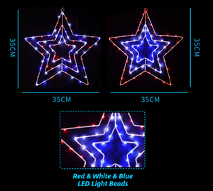 RMT CTRL High Quality Waterproof <strong>LED</strong> <strong>Star</strong> Light American Independence Day &amp; Christmas Holiday Party Decorative Light IP65 Rating - Product Image 5