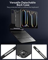 Étui pour iPad Pro 13 pouces avec clavier (M5/M4 2025/2024) Support magnétique facile à installer Modes portrait/surélevé Démontable Rebond 360 Vente en gros OEM/ODM/Marque privée