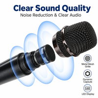 Système de microphones sans fil double M108-S2 2,4 GHz avec étui de transport portable, portée de 80 m, micros rechargeables pour karaoké et soirées