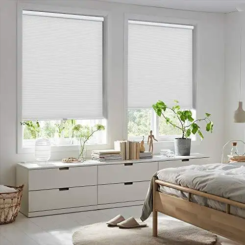 Fertiggefertigt 2 Jahre Garantie schnurloses Mobilfunk-Wabenfenster Vorhang Jalousien Lichtfilter weiße Farbe für Wohnzimmer