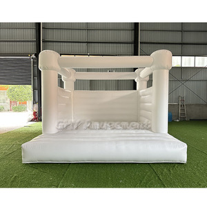 Nhà Nảy Đám Cưới Màu Trắng Nhạt Nhạt Chất Lượng Thương Mại Lâu Đài Nhảy Phồng Màu Trắng - Product Image 2