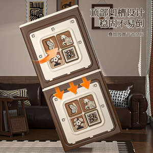Clothing Organizer Storage Box Large Capacity Flip Top Vintage Style Foldable Rectangle Milk Coffee Color Standing Type - Product Image 3