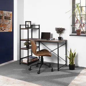 Modern basit tarzı 120CM 47 inç bilgisayar masası depolama raf Metal ahşap çalışma yazma ofis masası ev ofis için