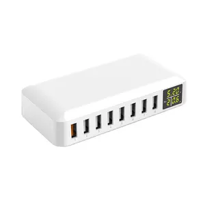 Most trending products of 2023 60W 8 Port with LED display USB Charger Muti function Chargers multiple usb Fast charger