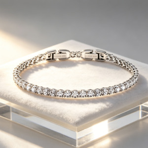 <span class=keywords><strong>Pulsera</strong></span> <span class=keywords><strong>de</strong></span> Cristal <span class=keywords><strong>de</strong></span> Moda con Elementos <span class=keywords><strong>de</strong></span> Piedra Natural Curativa, <span class=keywords><strong>Pulsera</strong></span> <span class=keywords><strong>de</strong></span> Tenis Plateada <span class=keywords><strong>de</strong></span> Cristal <span class=keywords><strong>de</strong></span> 19.5cm para Mujer, Embalaje <span class=keywords><strong>de</strong></span> Regalo - Product Image 4
