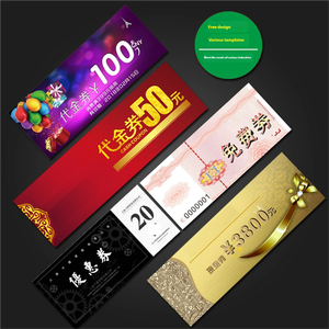 Tarjeta de Vale Personalizada con Lámina Dorada de 100 CNY, Diseño Beige de Lujo, Cupón de <span class=keywords><strong>Descuento</strong></span> con Logotipo Personalizado Gratuito y Términos de Uso - Product Image 3